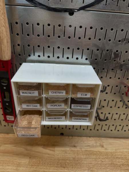Keeping sanding dust close by